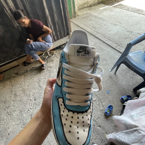 Nike Air Force 1 Low Custom Cartoon Blue/White size 44, like new