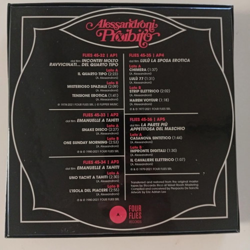 Alessandro Alessandroni Proibito 5x7" vinyl box set used