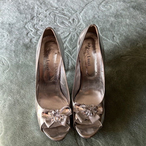 Silver bridal pumps used, size 41