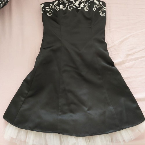 Strapless dress Morgan and Co. black with white tulle like new, size S