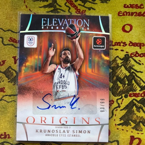 Krunoslav Simon Panini Origins Euroleague 2025-26 Auto /99 Elevation Signatures card