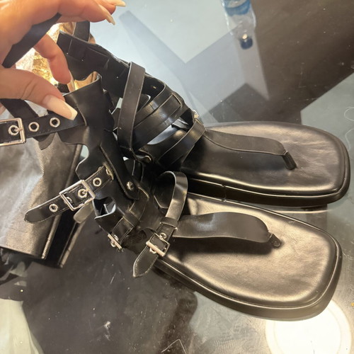 Jeffrey Campbell leather platform sandals new, black