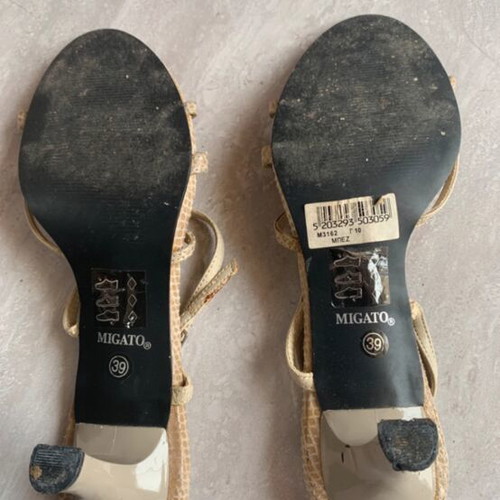 Migato vintage kitten mule sandals, small heel, size 39