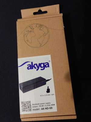 Akyga AK-ND-69 Laptop Charger 45W 19.5V 2.31A like new without cable for HP