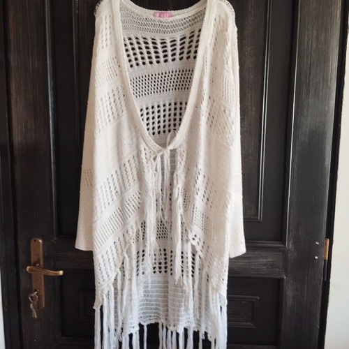 Boho loose and wrap cardigan Mat like new, white