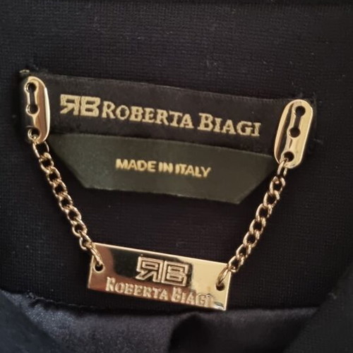 Roberta Biagi dark blue coat like new, elegant double-breasted