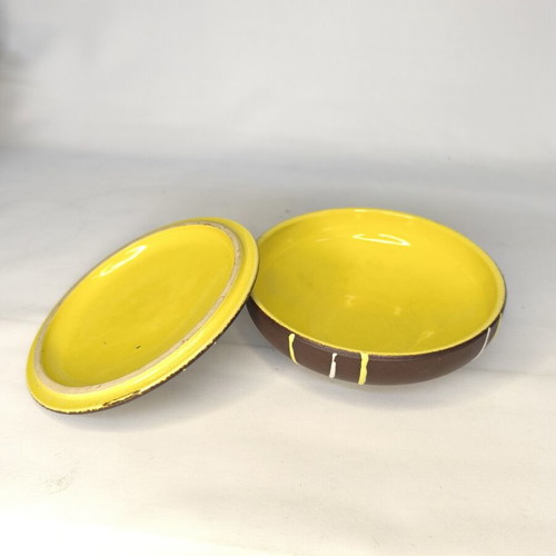 Vintage ceramic bowl with lid Jasba, like new, 1960s design
