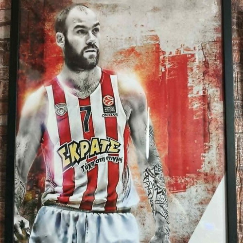Vassilis Spanoulis framed poster 50x70 like new