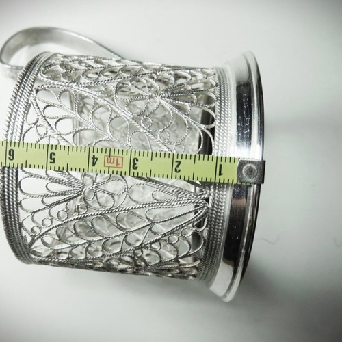 Set of six silver filigree glass holders new, 480g