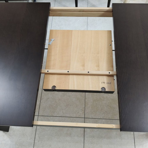 Dining set with six chairs used, extendable wenge color