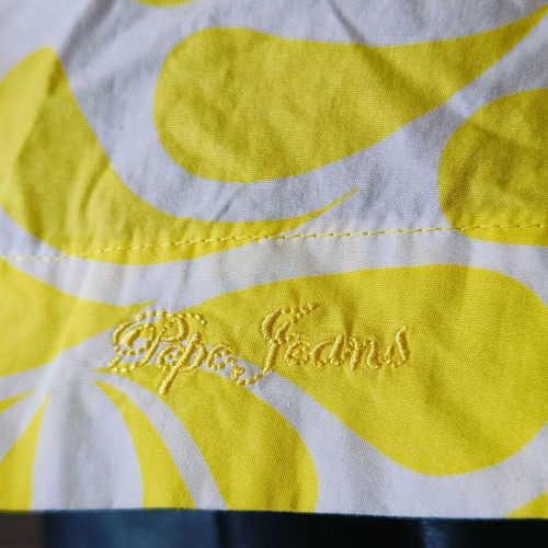Pepe Jeans halterneck dress new, white and yellow cotton mini