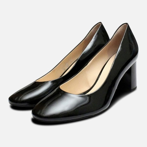 Högl women's shoes low stable heel like new, black leather, size 36