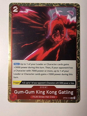 Gum-Gum King Kong Gatling One Piece card game OP06-018 rare