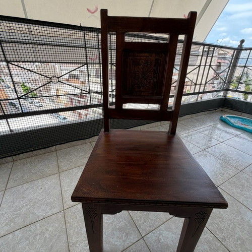 Dining table with chairs used, sturdy construction