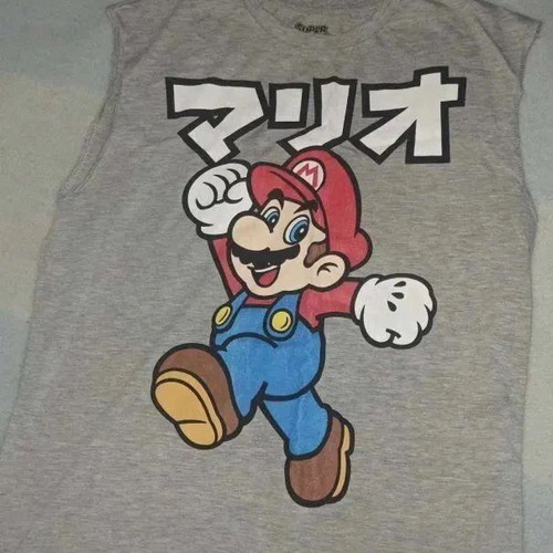 Super Mario sleeveless T-shirt used, size Small