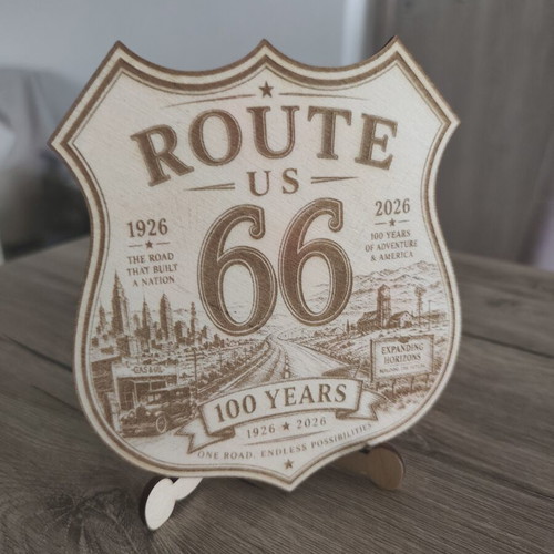 Route 66 100 Years Wooden Anniversary Decoration