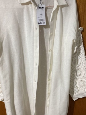 Women's shirt new, beige-white, size S-M