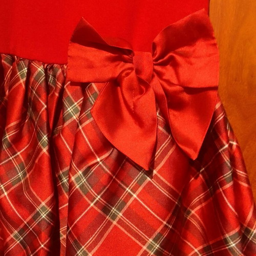 Girls' dress H&M red like new, sizes 134-140 cm