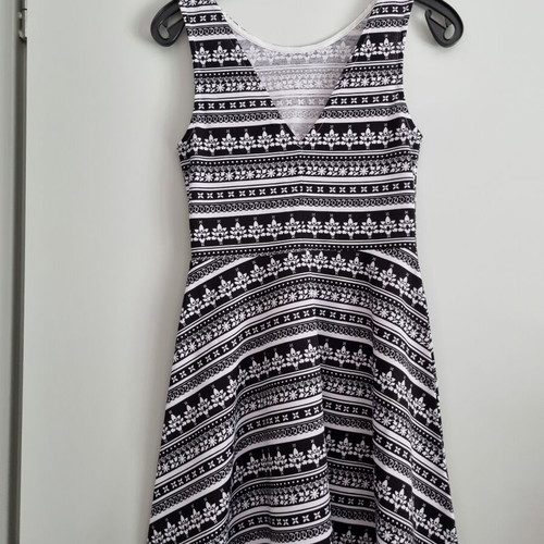 H&M mini dress with black and white pattern