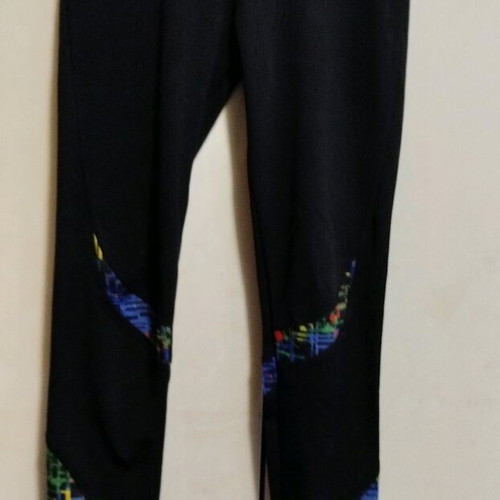 Leggings used, size S-M, black with colorful details