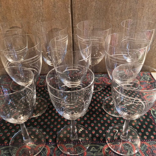 Water glasses used, crystal, pack of 10