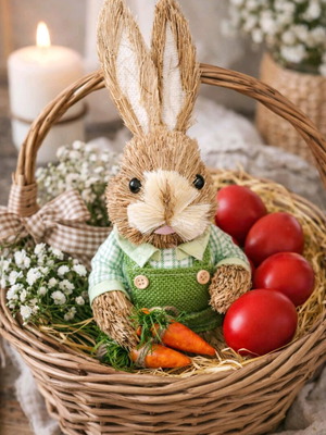 Easter bunny decor new made of natural materials