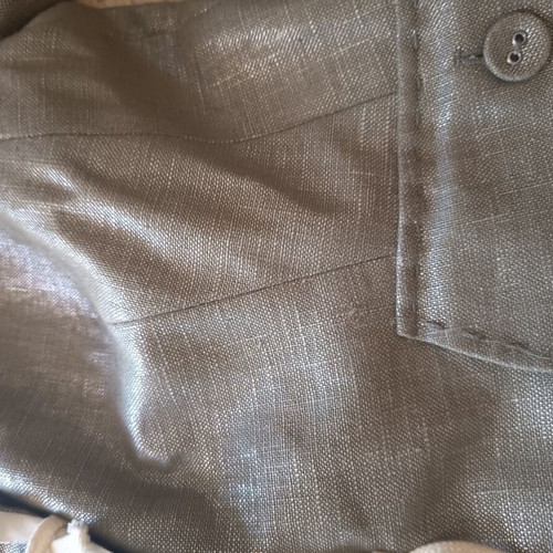 Women's suit with A-line skirt and 3/4 sleeve jacket, grey