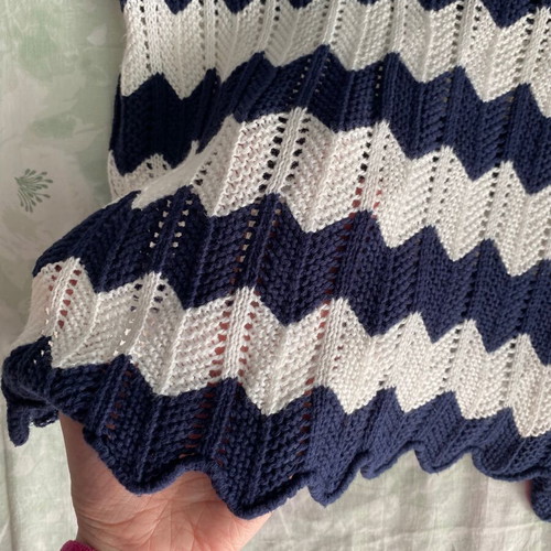 Vintage crochet top 90s Y2K white blue new
