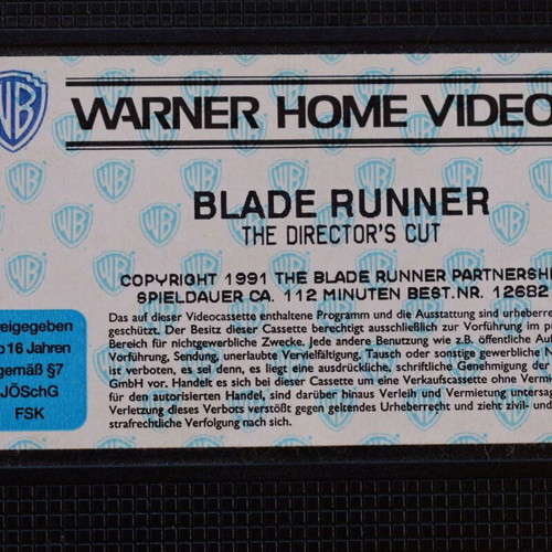Blade Runner The Director's Cut VHS like new, sci-fi masterpiece
