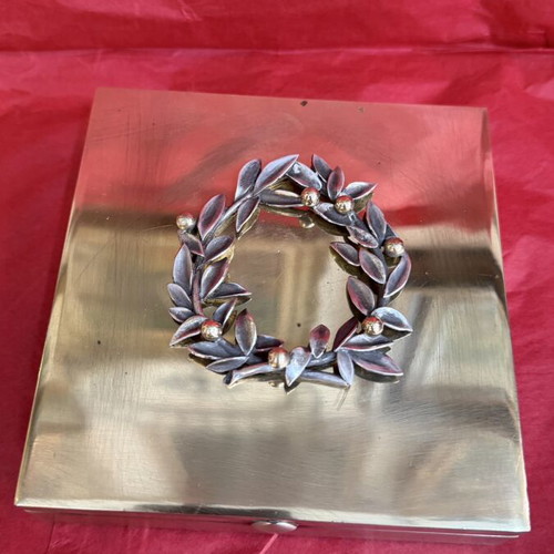 Zolotas brass box used, 13x13x3 cm