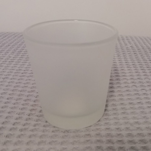 Tealight glass used with milky appearance