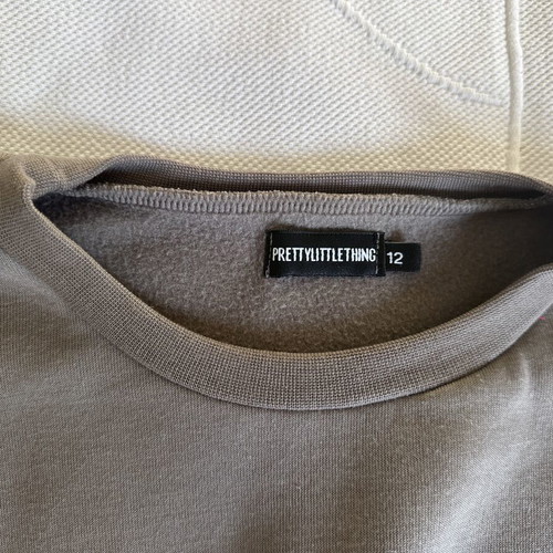 Women's cropped sweatshirt like new, gray, size S