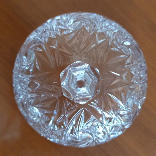 Vintage crystal bonbonniere with lid, 16cm