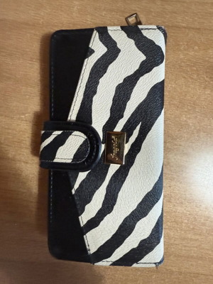 Fragola striped large wallet like new, black and white