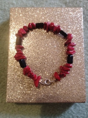 Bracelet with natural stone and 925 silver clasp like new