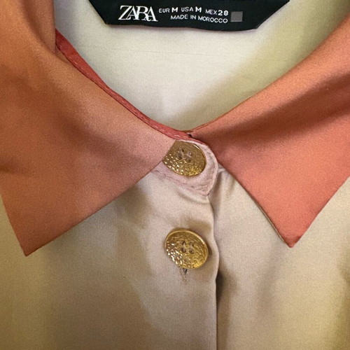 Zara ombré satin shirt like new, size M, sunset palette colors