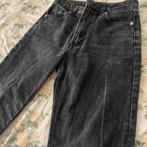 Women's high waisted denim jeans small like new, black and grey