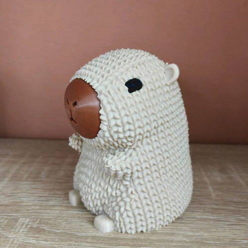 3D printed capybara figure new made of solid material