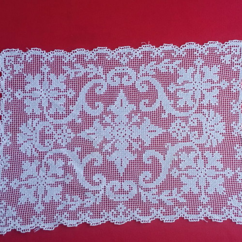 Filet lace handmade vintage table runner from Tinos 1950s
