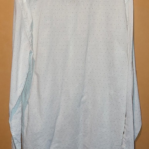Zara white men's shirt size M like new with Mao collar and polka dot