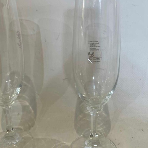 Vintage set of 6 used crystal champagne glasses