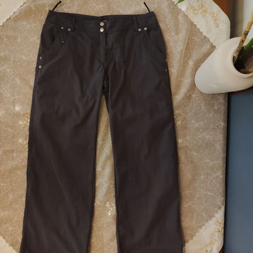Low-rise pants gray used, size L