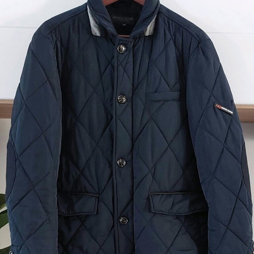 Prince Oliver Luxury Slim-Fit Quilted Jacket used, navy blue
