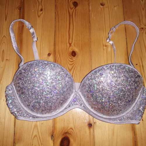 H&M shiny sequin balconette bra size 75B