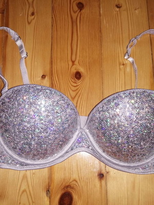 H&M shiny sequin balconette bra size 75B