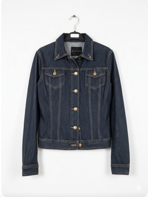 Sisley denim jacket like new, dark blue and black, size M