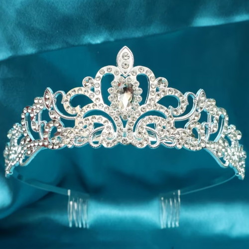 Bridal tiara with crystal rhinestones, new
