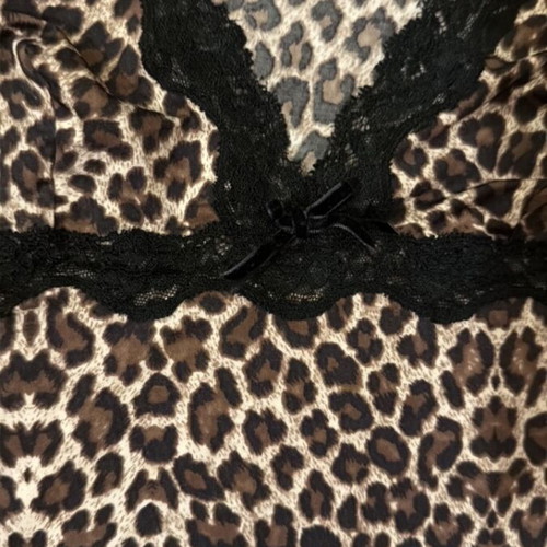 Just Cavalli leopard blouse with lace like new, size L