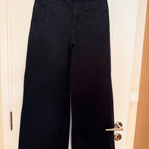 Mango black wide leg jeans like new