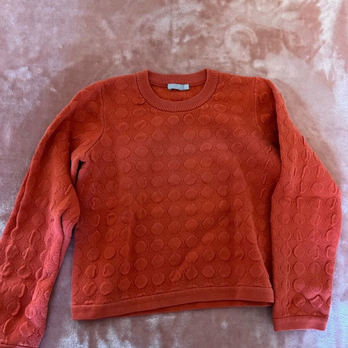Girls' pullover like new, size 110 cm, coral color